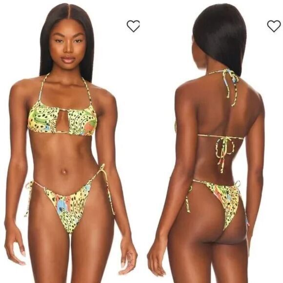 New! Set!‎ It's Now Cool Square Tie Bikini set, top size S, bottom size M - Picture 1 of 13